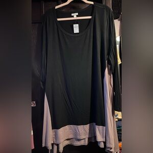 Black and Beige Long Sleeve Dress